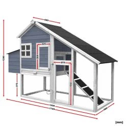 Meilleure vente 😉 Poulailler avec Nichoir & Enclos Bois d’épicéa 1720x660x1200 mm 🔔