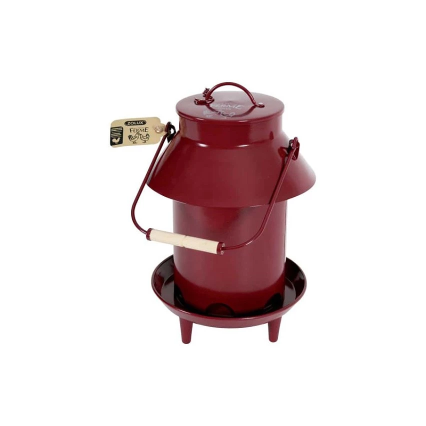 Vente flash 🛒 Mangeoire ZOLUX Sur pied - Avec toit - Métal - Rouge - 3,5Kg - 175643 ⭐