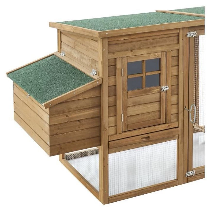 Budget ✨ Poulailler en sapin Yago - 203x75x103cm - Bois - 4 a 6 poules 🤩 – Image 2