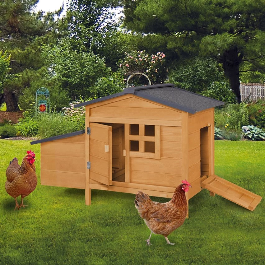 Sortie đ„ IDMARKET Poulailler sur pilotis avec pondoir en bois â â Image 2