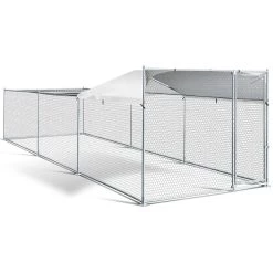 Coupon 🛒 IDMARKET Enclos BOGOTA 12 m² parc grillagé 2x6x1,6 M acier galvanisé avec filet ✨