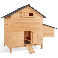 Budget 🎉 IDMARKET Poulailler chalet 6 à 10 poules avec pondoir en bois ⌛