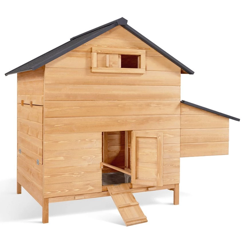 Budget đ IDMARKET Poulailler chalet 6 Ă 10 poules avec pondoir en bois â