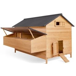 Promo 👍 IDMARKET Poulailler chalet 15 à 18 poules avec pondoir en bois 🧨