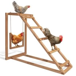 De gros đ IDMARKET Aire de jeux en bois pour poules avec balançoire et perchoir đ