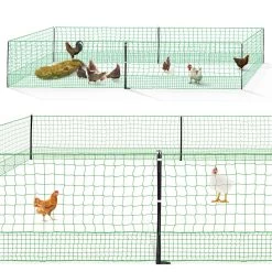 Bon marché 😍 IDMARKET Kit clôture électrifiable filet à poules 12 M avec porte 6 piquets double pointe 😉