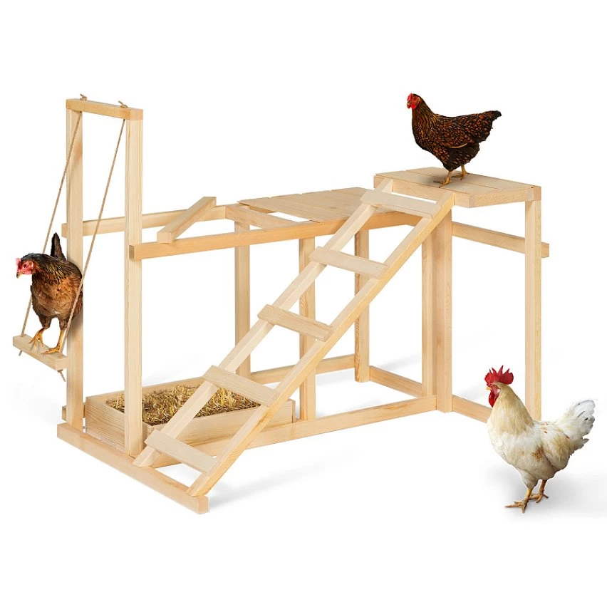 Remise 🔔 IDMARKET Aire de jeux en bois XXL pour poules avec balançoire perchoir échelle bain de poussière 👏