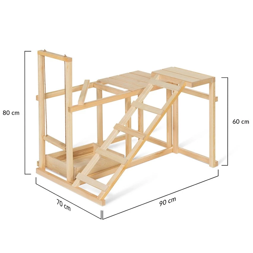 Remise 🔔 IDMARKET Aire de jeux en bois XXL pour poules avec balançoire perchoir échelle bain de poussière 👏 – Image 6