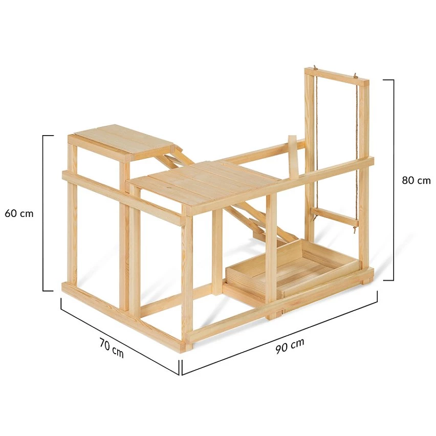 Remise 🔔 IDMARKET Aire de jeux en bois XXL pour poules avec balançoire perchoir échelle bain de poussière 👏 – Image 7