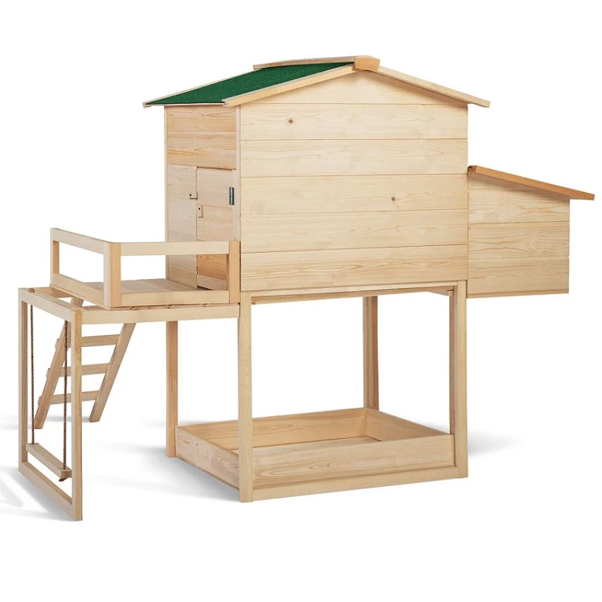 Meilleur prix 🎁 IDMARKET Poulailler EXCLUSIVE avec pondoir en bois et aire de jeux 😀 – Image 6