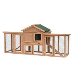 Promo ✨ Poulailler clapier modèle chalet multi-équipé : rampes, nichoirs, perchoirs, plateau excrément, fenêtre, portes bois massif 🥰