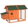 De gros 😀 PawHut Poulailler cottage cage à poules sur pied dim. 170L x 81l x 110H cm multi-équipement bois sapin lasuré ⌛