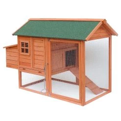 Meilleure affaire 🌟 Poulailler Avec Espaces Extérieurs Et Abri Accrue, 1710x800x1100mm 👏