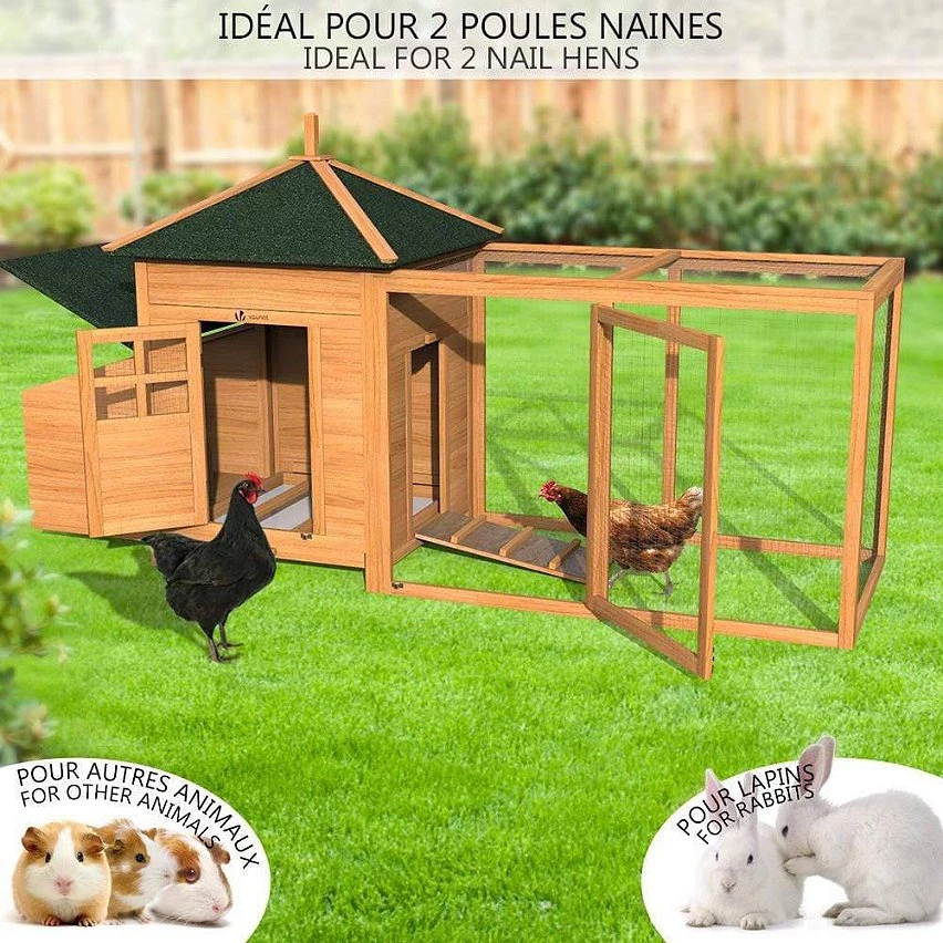 Meilleure vente đ€© VOUNOT Grand poulailler en Bois avec Pondoir et Perchoir â â Image 2