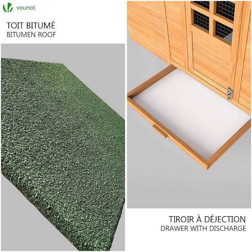 Meilleure vente đ€© VOUNOT Grand poulailler en Bois avec Pondoir et Perchoir â â Image 6