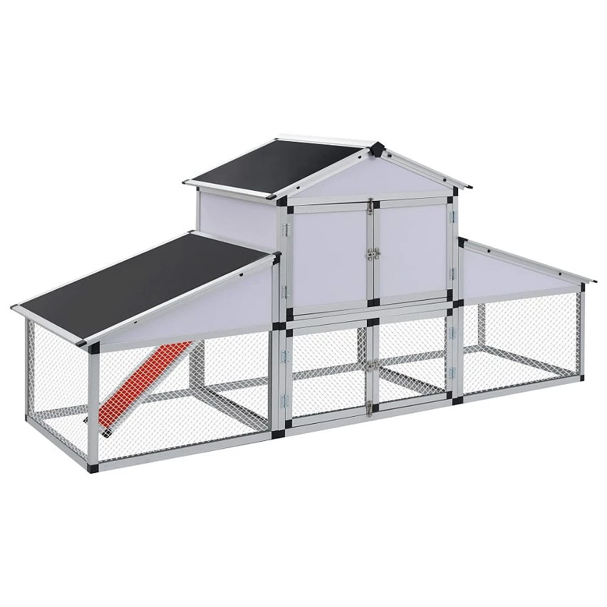 Bon marché 🎁 vidaXL Poulailler avec rampes et nichoir Aluminium 🛒
