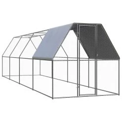Coupon ⌛ vidaXL Poulailler d'extérieur 2x8x2 m Acier galvanisé 👍