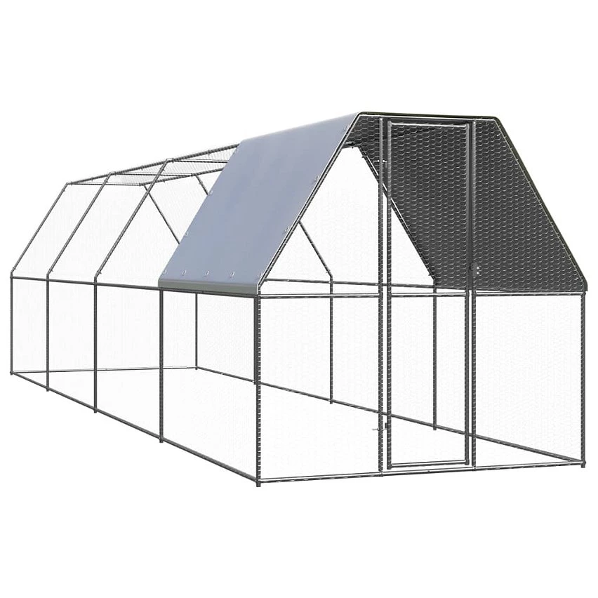 Coupon ⌛ vidaXL Poulailler d'extérieur 2x8x2 m Acier galvanisé 👍